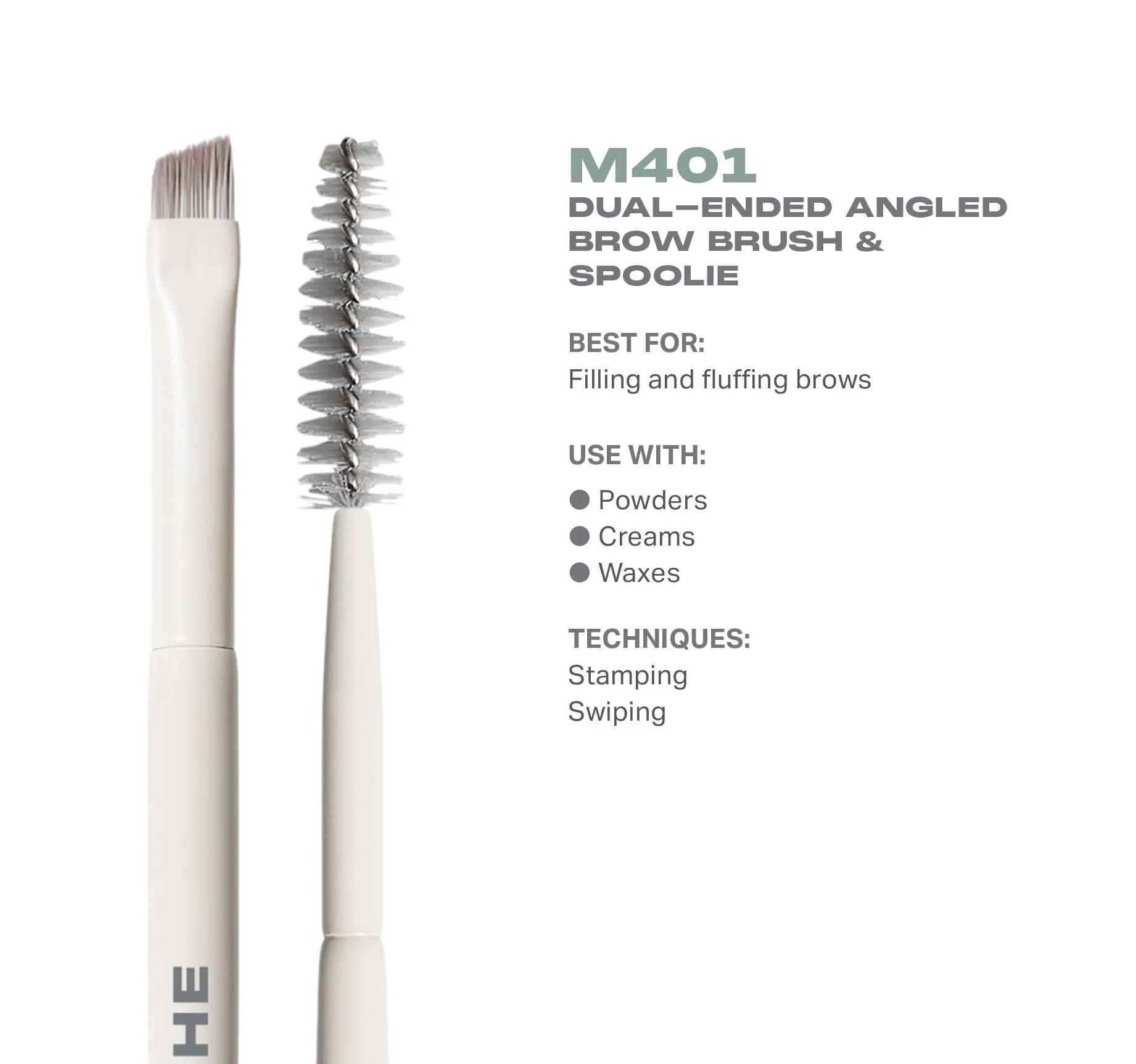 M401 Dual-Ended Angled Brow Brush & Spoolie - Image 3