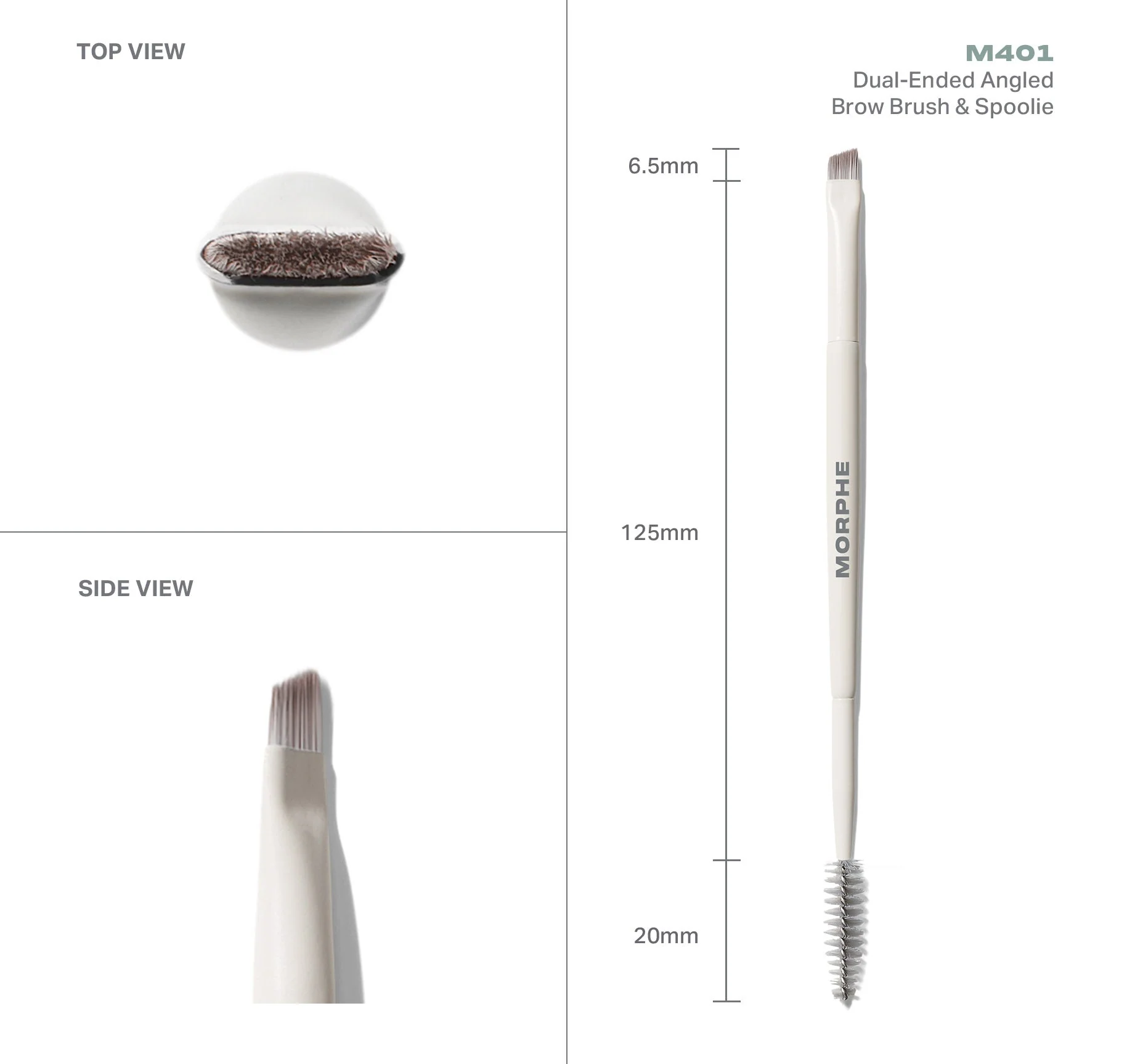 M401 Dual-Ended Angled Brow Brush & Spoolie - Image 4