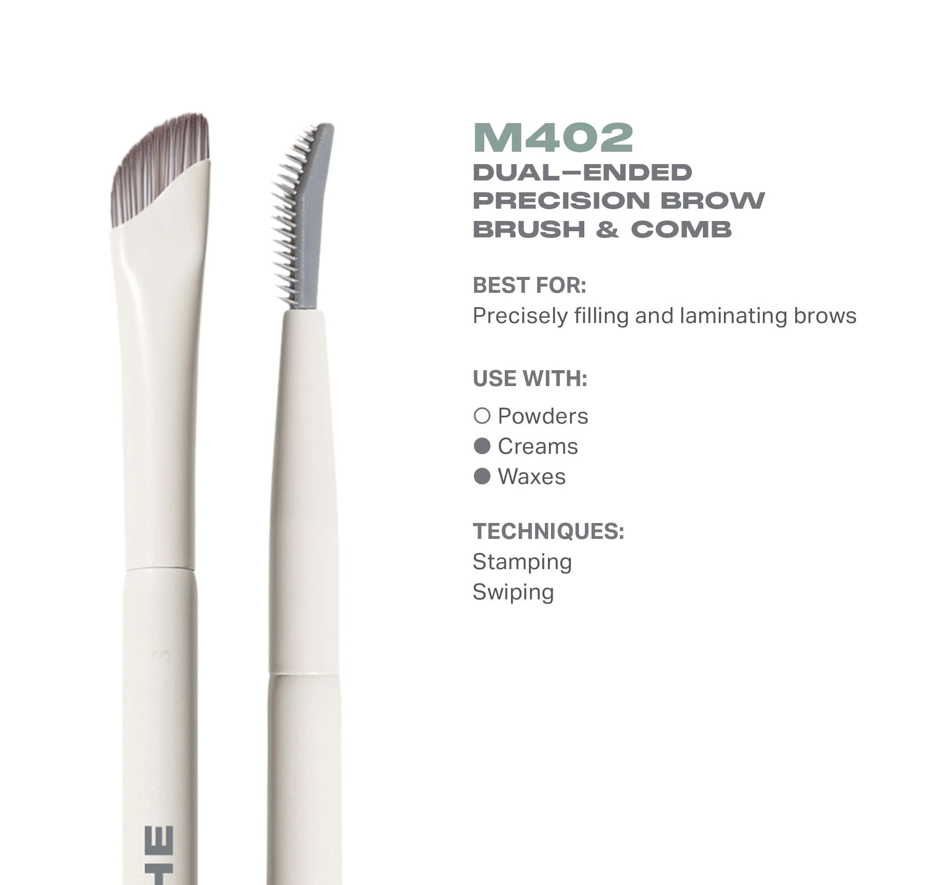 M402 Dual-Ended Precision Brow Brush & Comb - Image 3