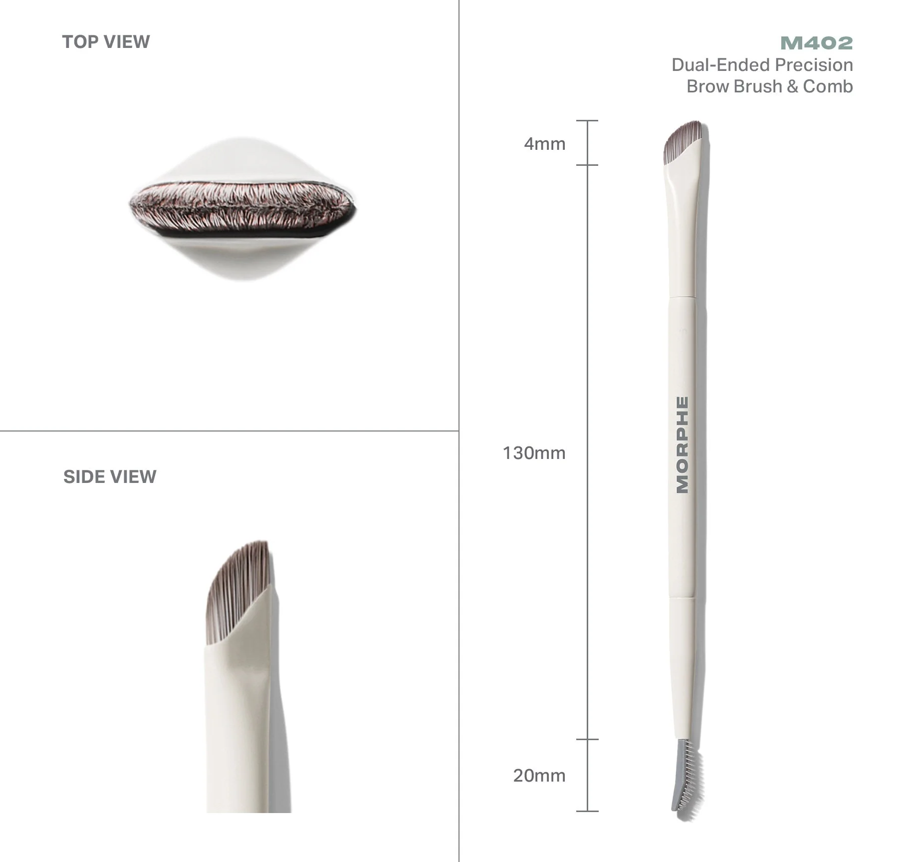 M402 Dual-Ended Precision Brow Brush & Comb - Image 4
